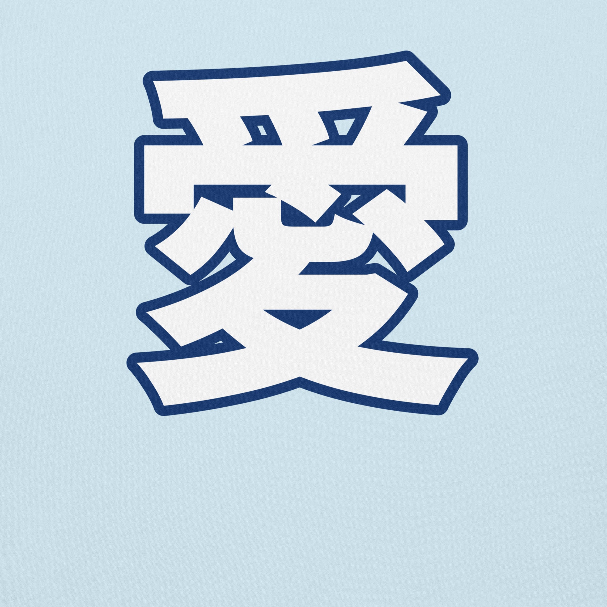Kanji Hoodie by DuelStars — Sky Blue — Back