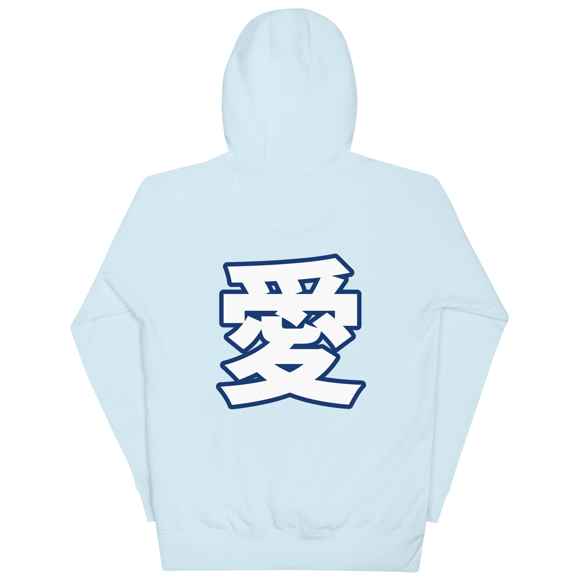 Kanji Hoodie by DuelStars — Sky Blue — Back